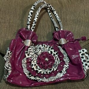 Purple zebra/lepord purse